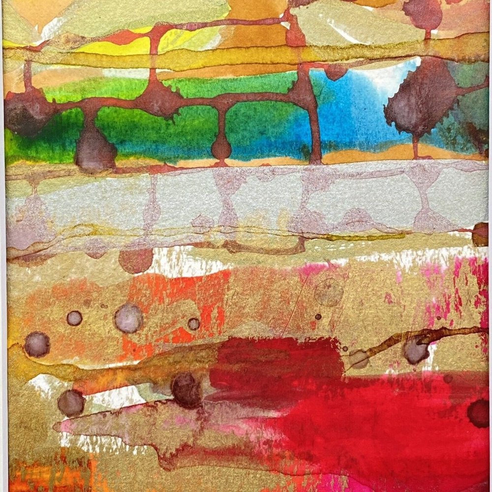 Rich With Love - Original Wall Art Watercolor Painting Matted Frame Ready 8”x10”